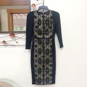 Ted Baker Back Mikha Metallic Jacquard Dress 0